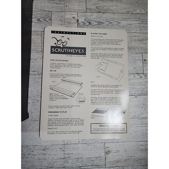 Vintage Scrutineyes Hersch Mattel 1992 Closer Looks Pictures Search Board Game - Picture 2 of 7